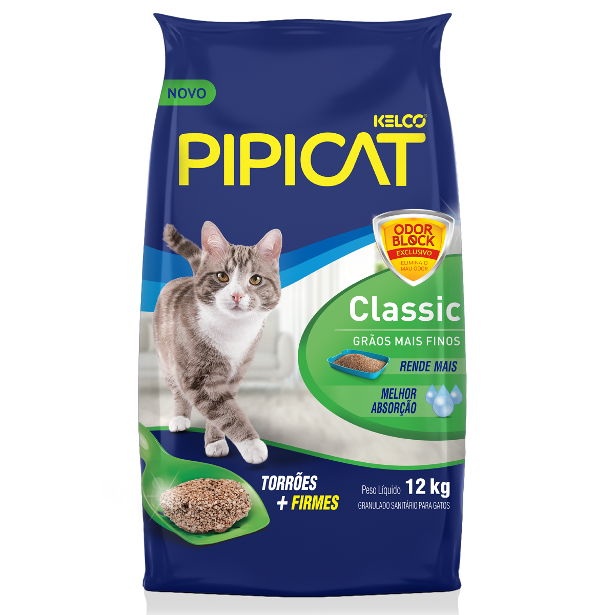 Areia de Gato Pipicat Classic 12kg