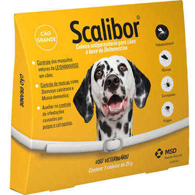 Coleira Antiparasita Scalibor 65 cm Proteção 4 Meses Pulgas e Mosquitos